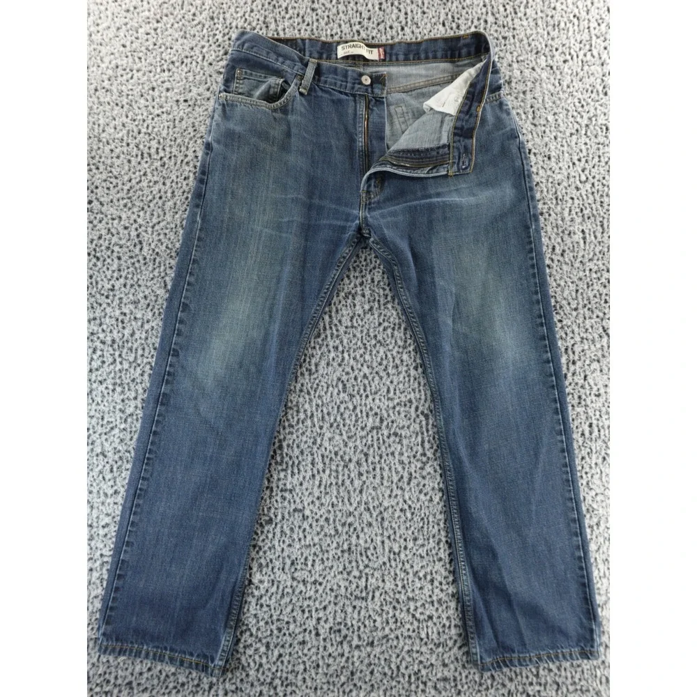 Levi's 505 Regular Fit Straight Leg‎ Jeans Dark Wash Mens Size 36x32